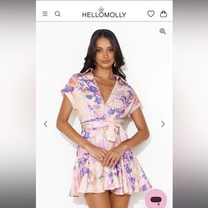 Hello Molly Pink and Purple Floral Mini Dress